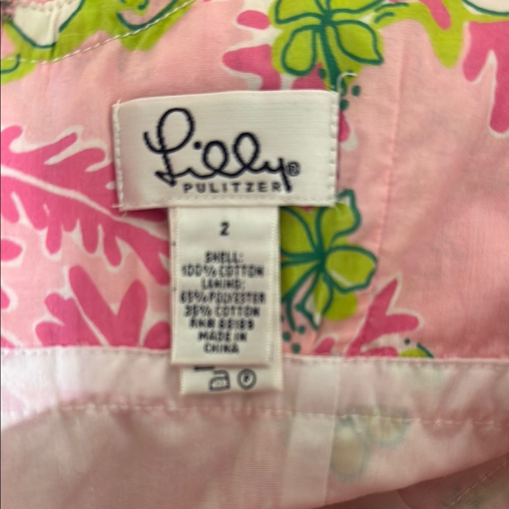 EUC Lilly Pulitzer Floral Pink Women’s Dress Size 2 - Picture 5 of 5